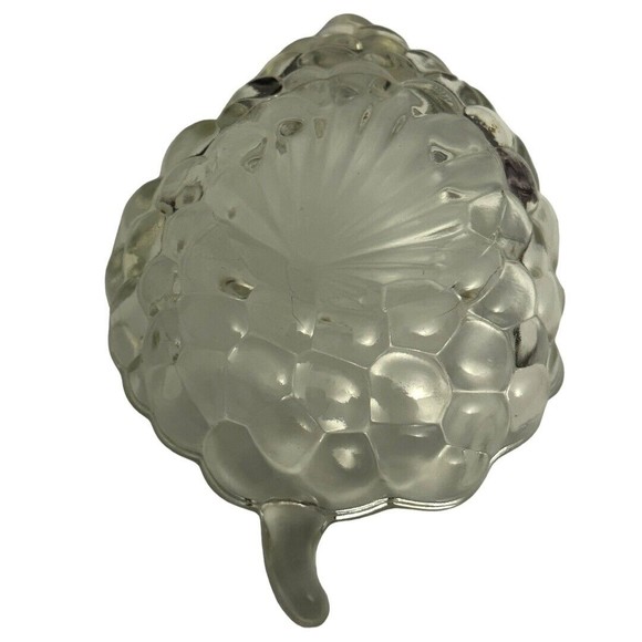 Vintage Clear Glass Grape Cluster Leaf Shaped Candy Nut Dish - Picture 4 of 7